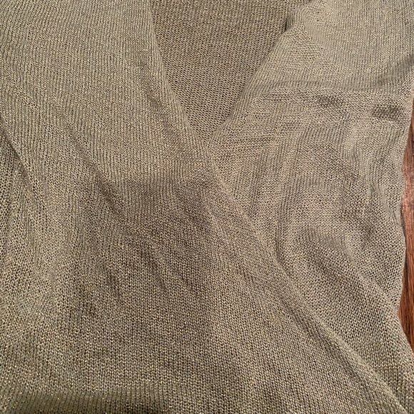 Christi Conaway lurex mint green wrap sweater - Picture 2 of 4
